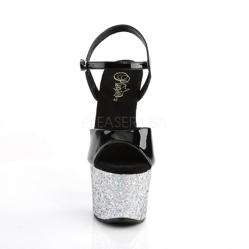 7 Inch Heel SKY-309LG Silver Glitter