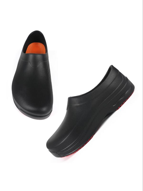 Men's Summer 2024 Minimalist Casual Clogs, Plain Color Non-slip Waterproof Safety Work Shoes, Comfy Soft Slip on Clogs for Daily Wear, Boy's Comfort Walking Shoes, Footwear