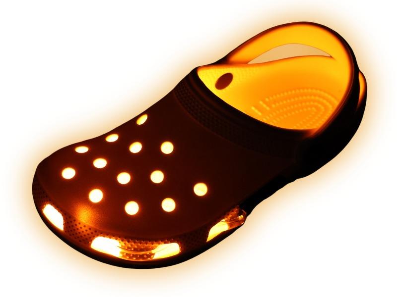 Johnny Lights Original Orange Croc Jibbitz Shoe Light Clog Slide Neon Cool cute cartoon