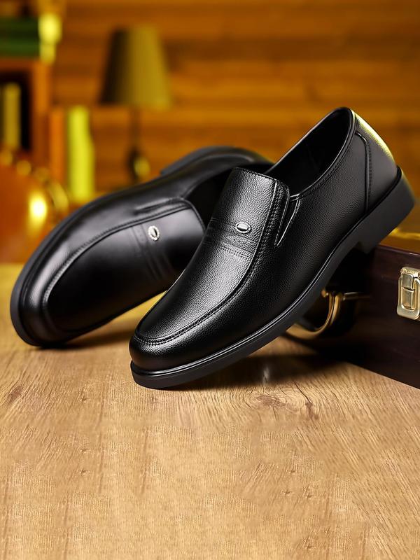 Men's Business Style Solid Color Slip on Dress Shoes, Fashionable Breathable Comfortable Shoes for Daily Wear, Casual Trendy Shoes for Men