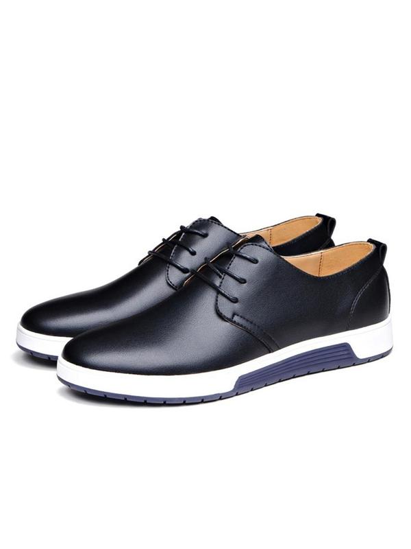 1 Pair Men's Formal Simple Style Plain Color Dress Shoes, Lightweight Round Toe Business Oxford Shoes,  Casual Dress Shoes For Work & Daily