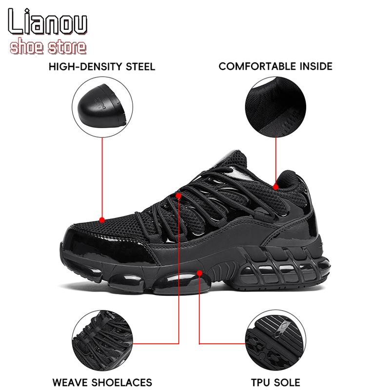 steel toe air cushion sneakers wear-resistant protective safety shoes foroutdoor walking workers breathableand comfortable anti - puncture injury