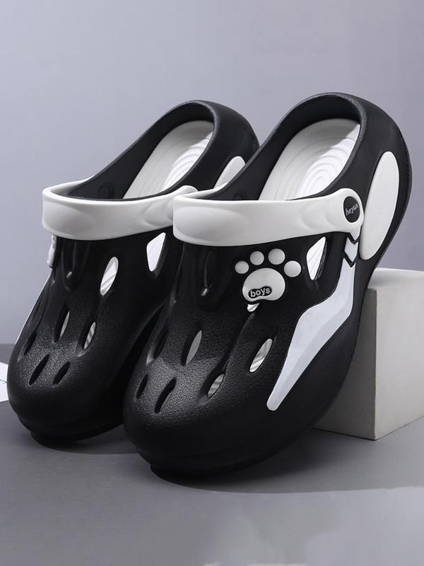 Men's Colorblock Paw Design Vented Clogs, Casual Comfortable Breathable Non-slip Clogs, Fashionable Shoes for Indoor & Outdoor Wear