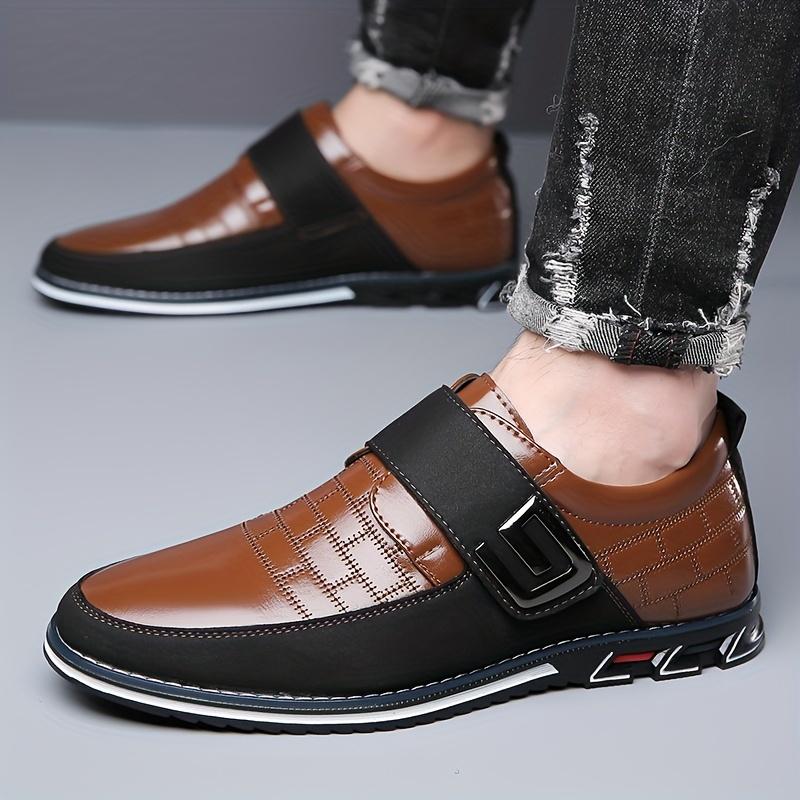 Men's Formal Dress Loafers with Hooks Buckle, Business Formal Work Shoes, Casual Walking Shoes Men's Suit Wearing Shoes