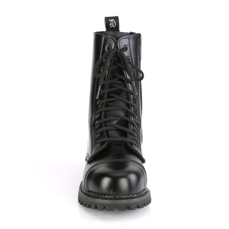 Demonia Men's Riot-10 Black Leather Ankle Boots