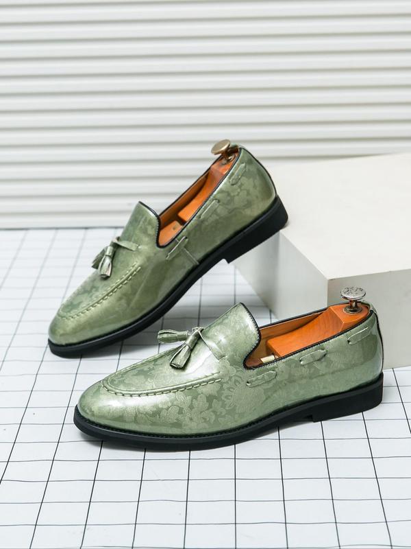 Men's Fashionable Solid Color Tassel Decor Slip on Dress Shoes, Formal Shoes for Men, Stylish All-match Shoes for Daily Wear