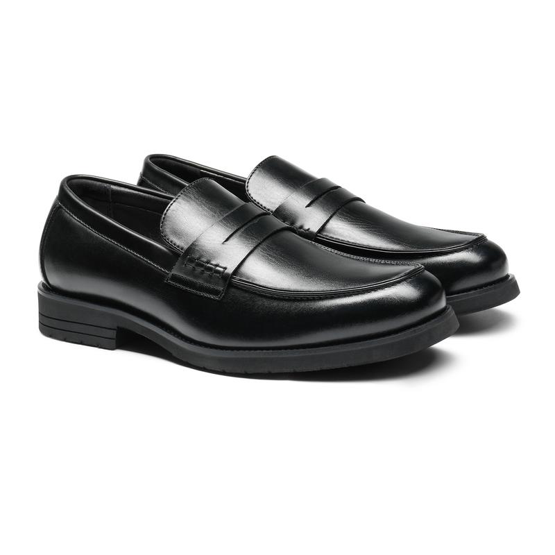 Bruno Marc Men's PU Leather Penny Loafers with Memory Foam Insole - Slip-On Walking Shoes for All Seasons