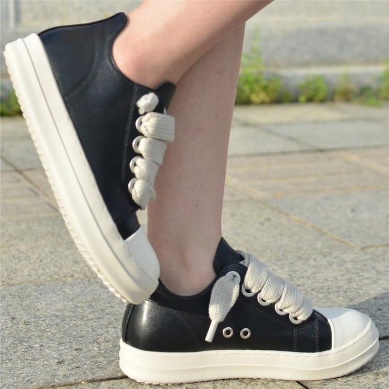 Low-Top Lace-Up Round Toe Chunky Sole Casual Athletic Sneakers Training Sports Shoes