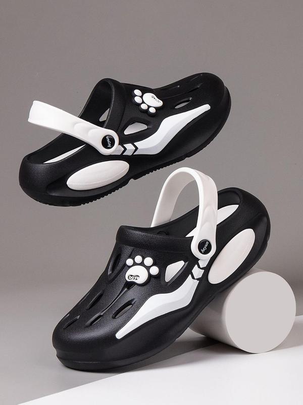 Men's Colorblock Paw Design Vented Clogs, Casual Comfortable Breathable Non-slip Clogs, Fashionable Shoes for Indoor & Outdoor Wear