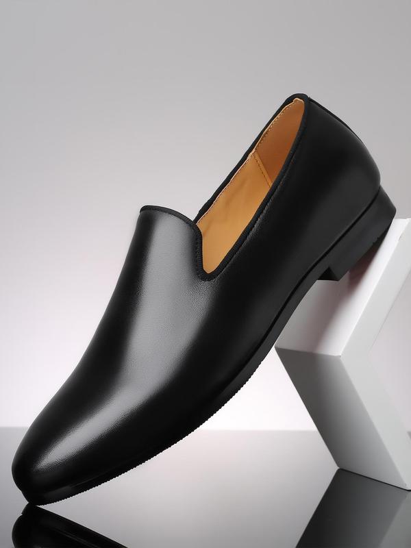 Men's Business Style Solid Color Slip on Dress Shoes, Fashionable Pointed Toe Shoes for Work Office, Casual Comfortable Shoes for Daily Wear