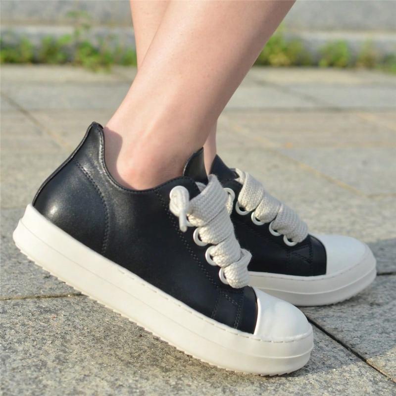 Low-Top Lace-Up Round Toe Chunky Sole Casual Athletic Sneakers Training Sports Shoes