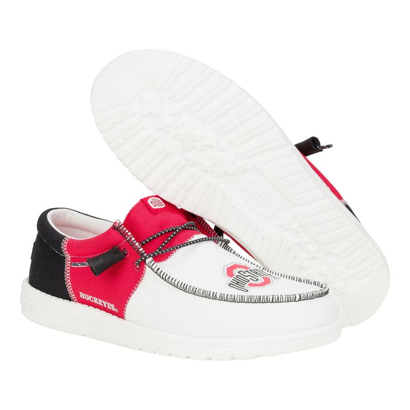 HEYDUDE Wally Tri Ohio State Buckeyes  - Mens Comfortable Slip on Shoes