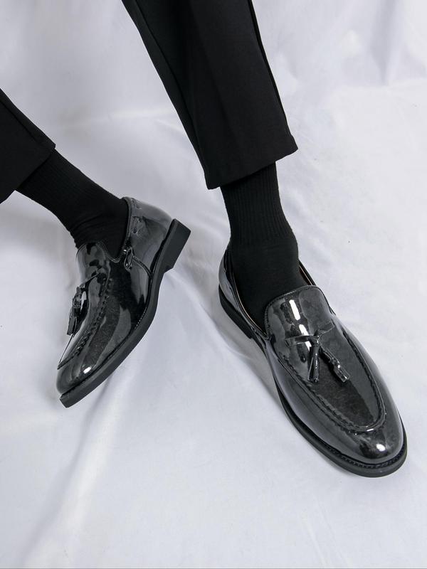 Men's Fashionable Solid Color Tassel Decor Slip on Dress Shoes, Formal Shoes for Men, Stylish All-match Shoes for Daily Wear