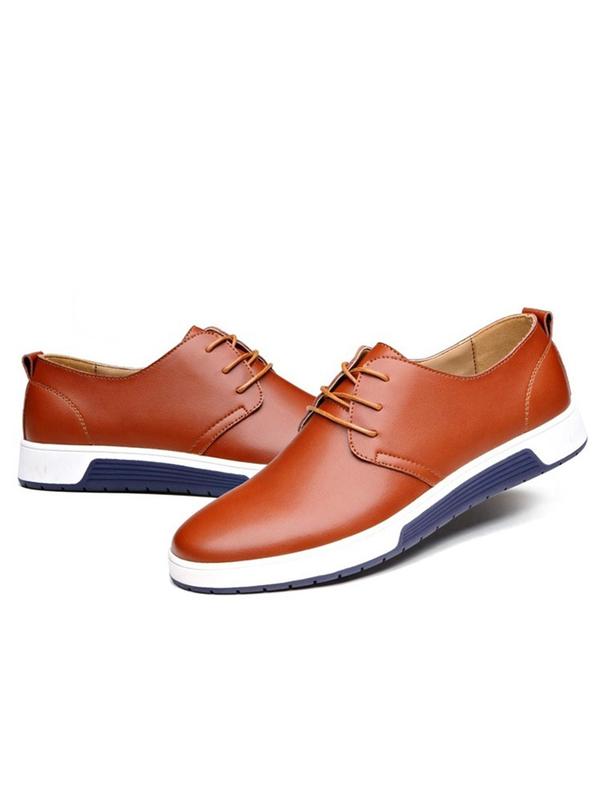 1 Pair Men's Formal Simple Style Plain Color Dress Shoes, Lightweight Round Toe Business Oxford Shoes,  Casual Dress Shoes For Work & Daily