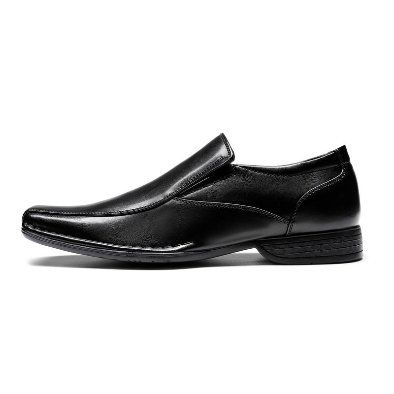 Bruno Marc Men's Cuban Heel Square Toe Loafers Dress Shoes for Formal Work and Casual Weekends