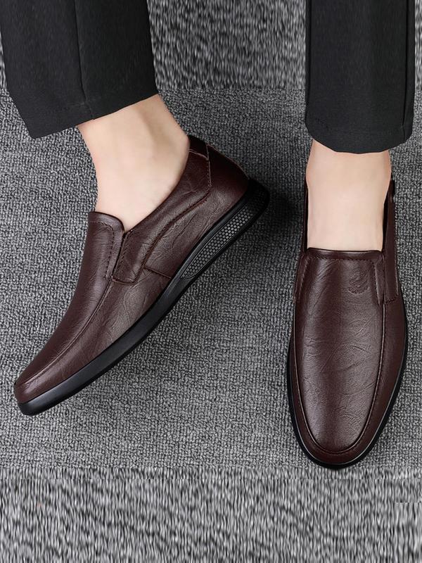 Men's Business Formal Slip on Clohoo Dress Shoes, Casual Comfortable Split Leather Shoes for Daily Wear, Lightweight Breathable Shoes for Men, Perfect for Office, Work, Business, Formal Occasions