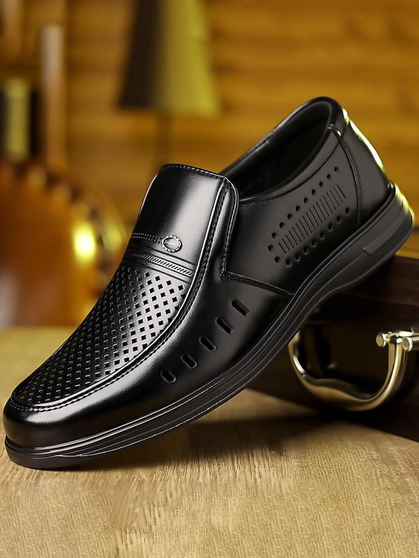 Men's Business Style Solid Color Slip on Dress Shoes, Casual Comfortable Breathable Soft Sole Shoes for Daily Wear, Perfect for Men for Outdoor