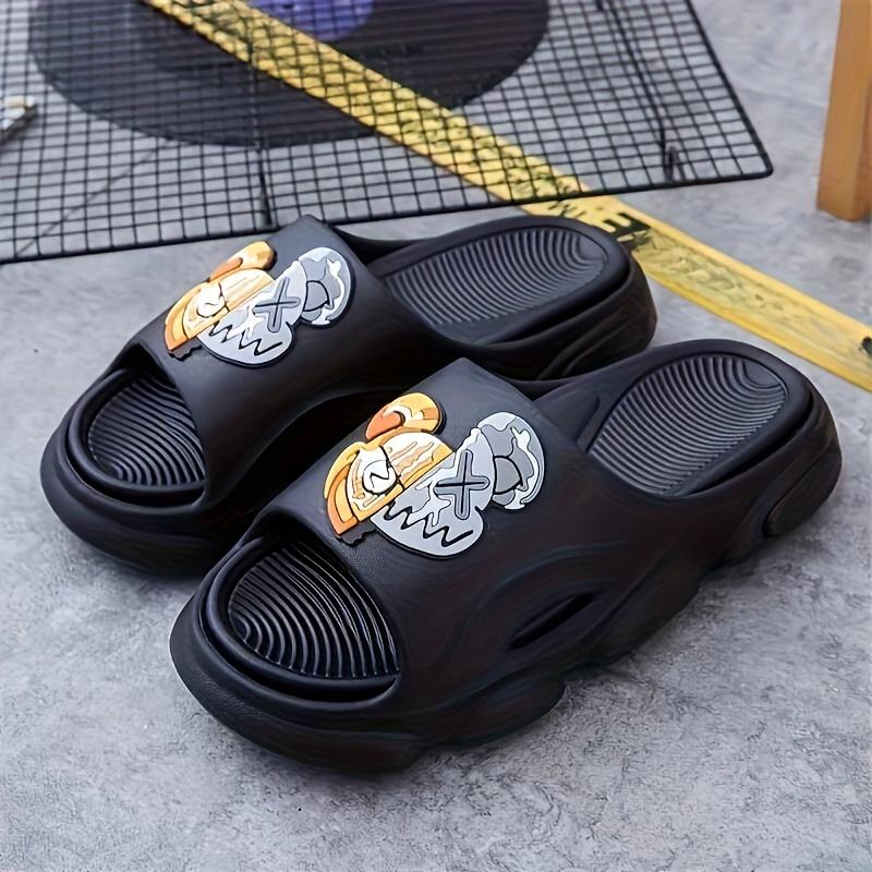 Men's Fashion Street Style Open Toe Breathable Thick Slippers, Comfortable and Non-Slip Durable Eva Slippers, Suitable for Men's Outdoor Activities