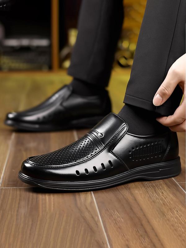 Men's Business Style Solid Color Slip on Dress Shoes, Casual Comfortable Breathable Soft Sole Shoes for Daily Wear, Perfect for Men for Outdoor