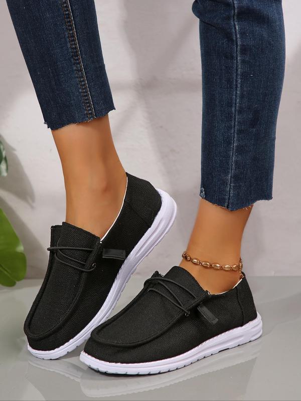 Women's Fashionable Lace Up Low Top Sneakers, Casual Comfortable Round Toe Shoes for Daily Wear, Female All-match Basic Shoes for Daily Wear