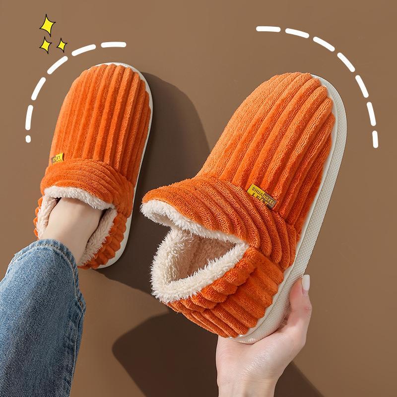 Men Women Comfy Fleece Lined Slippers with Memory Foam and Indoor Outdoor SolesWomen's Fuzzy Fur Memory Warm Cotton Winter Slippers Fleece Lining Warm House Slippers for Women