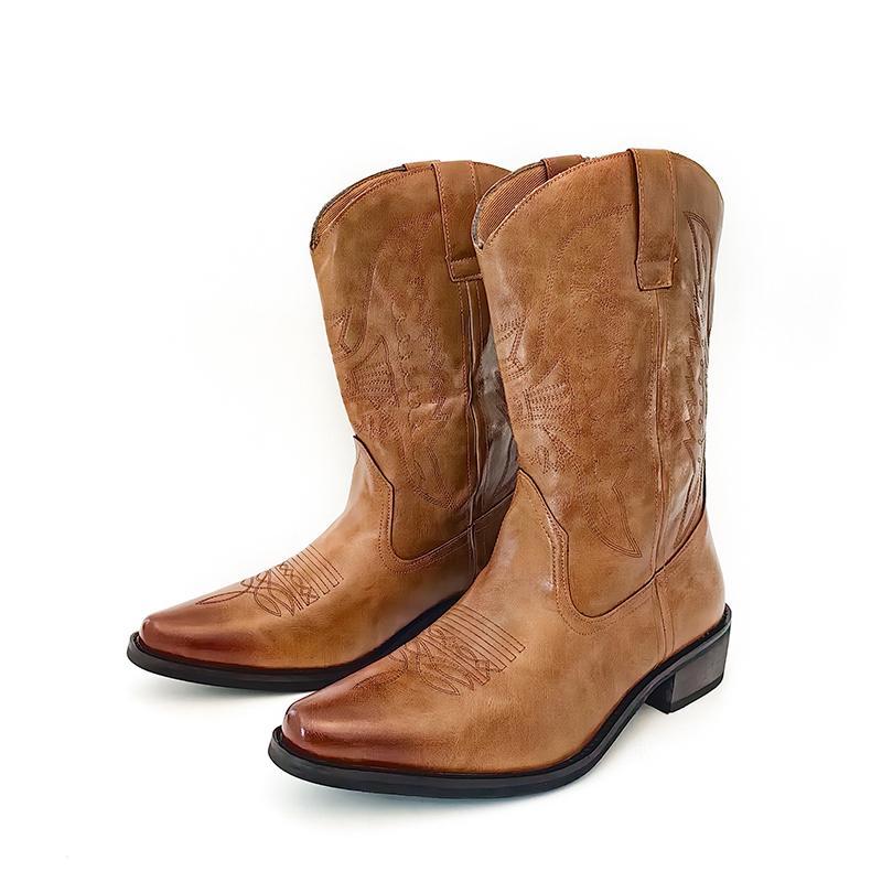 Western Vintage Riding Boots - Anti-Slip Durable Soles, Comfortable & Easy to Clean, Spanish Bullfighting Style, Elegant Retro Men's Cowboy Martin Boots