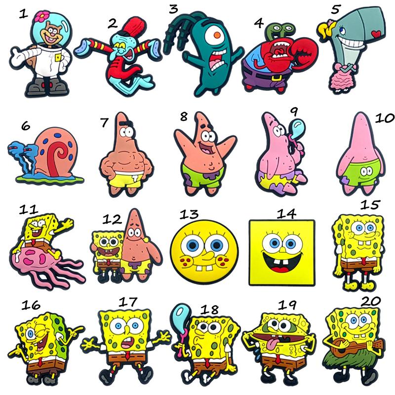 Funny Sponge Bob Jibbitz, Clog Charms, Cute Shoe Charms Footwear Comfort