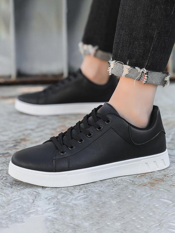 Men's Casual Lace Up Low Top Sneakers, Fashion Comfortable Breathable Non-slip Sneakers, Male All-match Round Toe Shoes for Daily Wear