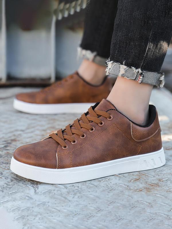 Men's Casual Lace Up Low Top Sneakers, Fashion Comfortable Breathable Non-slip Sneakers, Male All-match Round Toe Shoes for Daily Wear