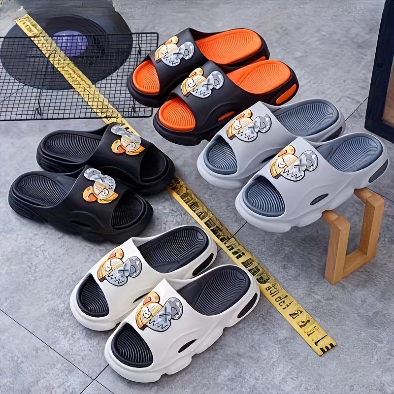 Men's Fashion Street Style Open Toe Breathable Thick Slippers, Comfortable and Non-Slip Durable Eva Slippers, Suitable for Men's Outdoor Activities