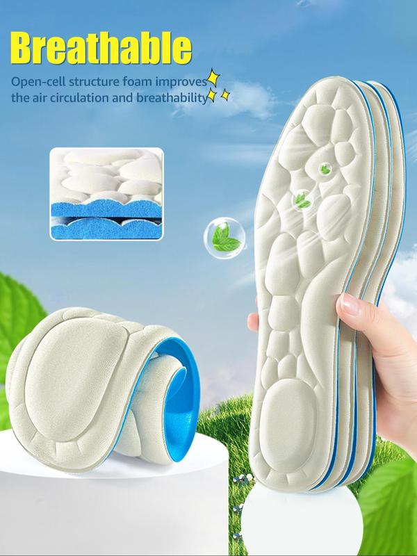 Soft Memory Foam Insoles, Shock Absorption Breathable Sports Feet Insoles, Sporty Arch Support Insoles, Anti-slip Shoe Pad For Running & Gym