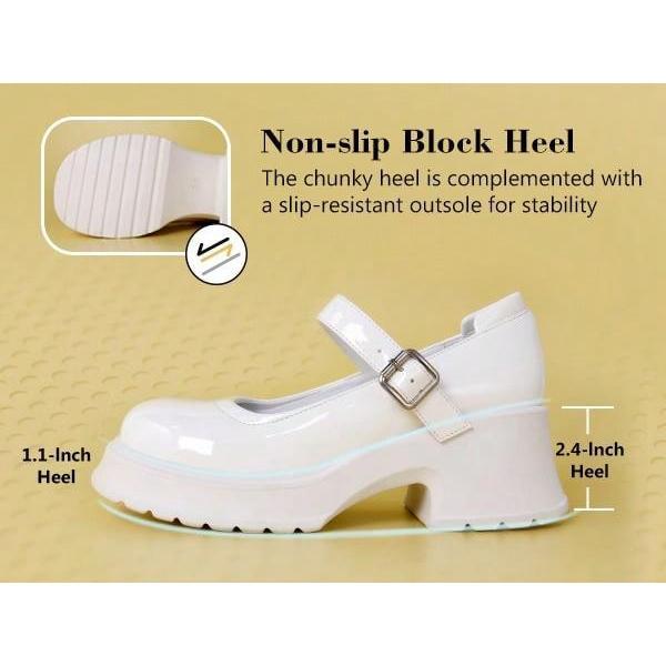 Women's Mary Janes Platform Chunky Block Heels Work Wedding Pumps Ankle Strap Y2k Halloween Gothic Lolita Oxfords Classic Comfortable School Supplies Back To School Uniform Dress Shoes