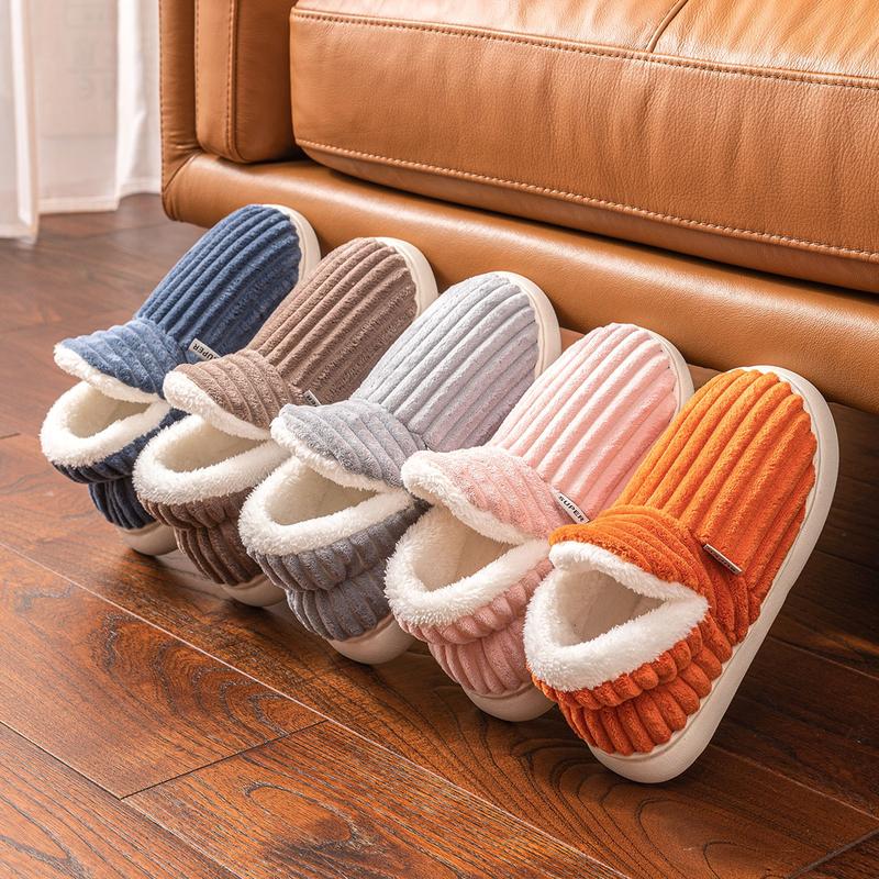 Men Women Comfy Fleece Lined Slippers with Memory Foam and Indoor Outdoor SolesWomen's Fuzzy Fur Memory Warm Cotton Winter Slippers Fleece Lining Warm House Slippers for Women