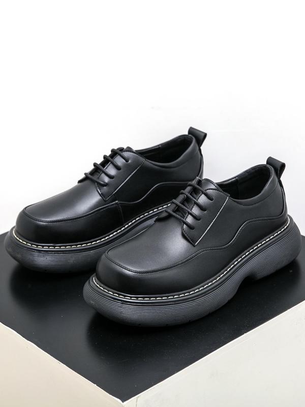 Men's Business Style Solid Color Lace Up Dress Shoes, Fashionable Oxford Flat Shoesfor Work Office, Male All-match Shoes for Daily Wear