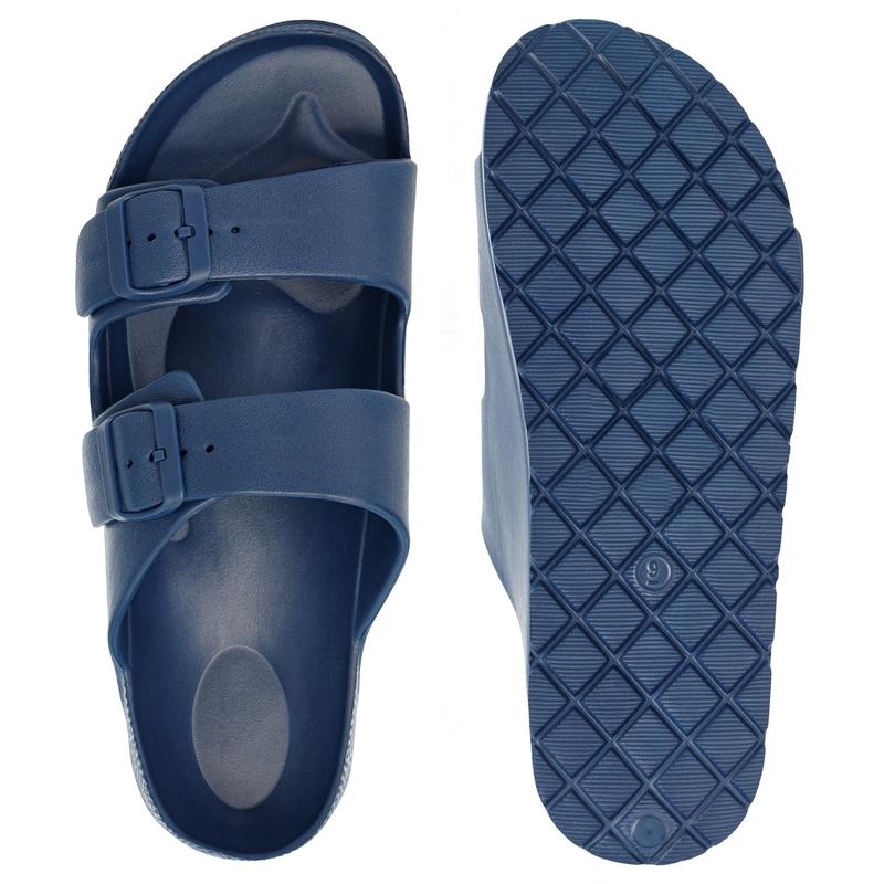 Alpine Swiss Mens Double Strap Slide Sandals EVA Flat Casual Comfortable Shoes