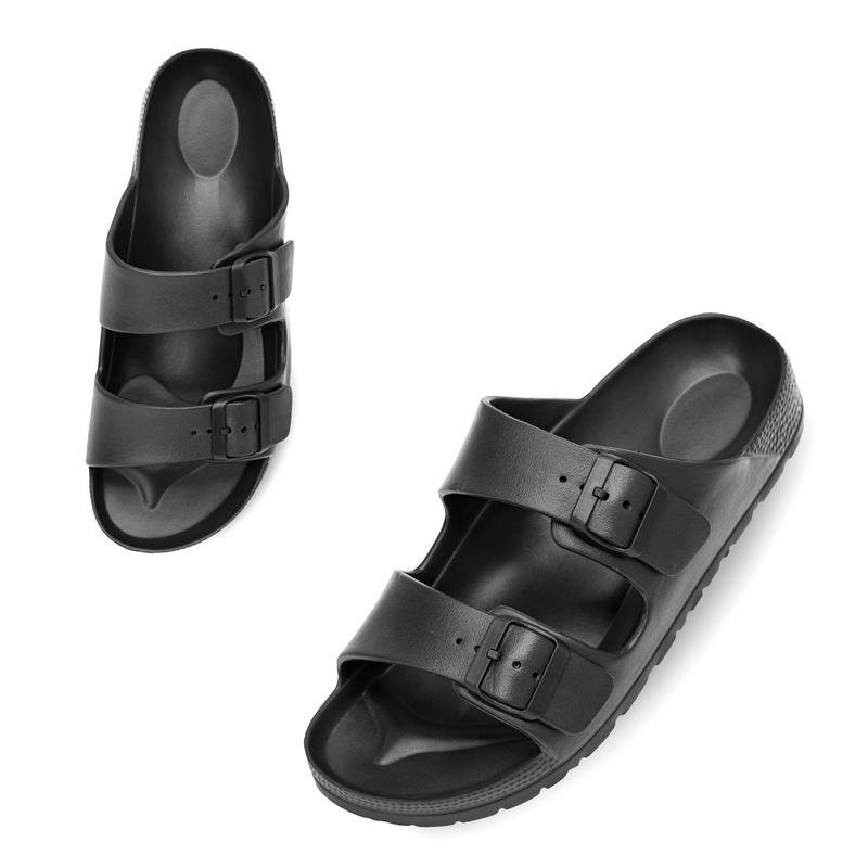 Alpine Swiss Mens Double Strap Slide Sandals EVA Flat Casual Comfortable Shoes