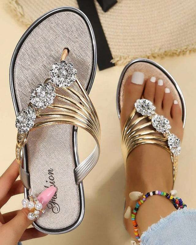 Floral Pattern Flip Flops Comfortable Casual Summer Beach Slippers Walking Shoes Footwear