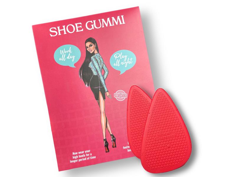 SHOE GUMMI OUTER-SOLE FOR HIGH HEEL COMFORT (RED POINTED)