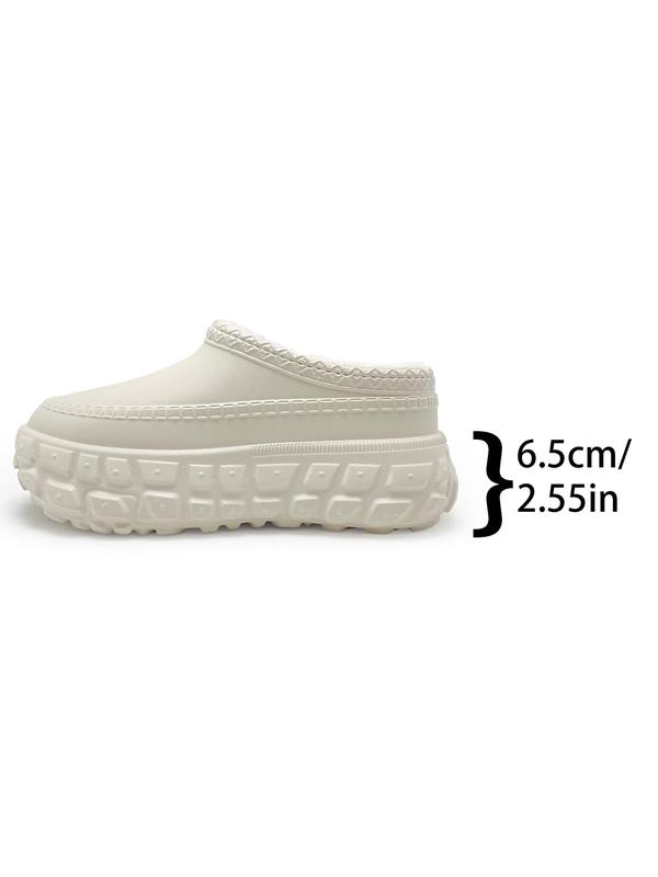 Women's Solid Color Slip on Slippers, 2024 New Style Casual Comfortable Warm Home Slippers for Fall & Winter, Fluffy Soft Slippers for Indoor & Outdoor