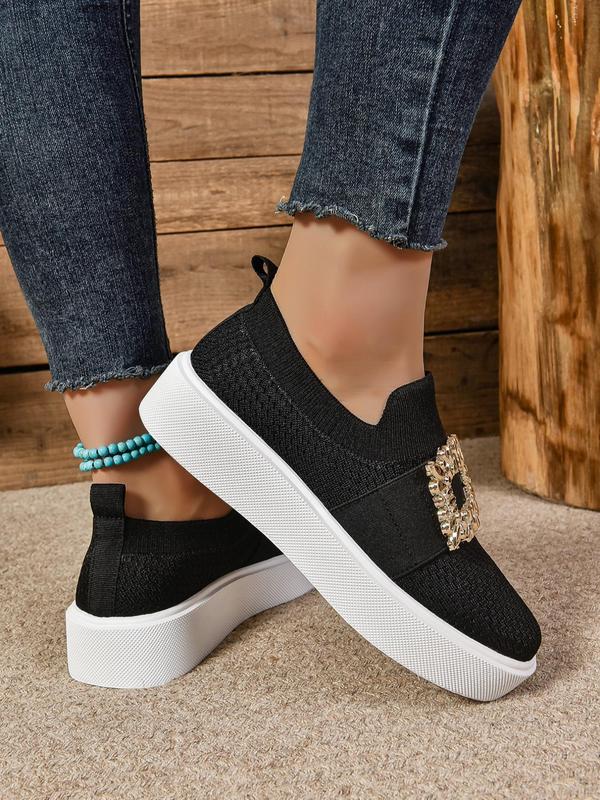 Women's Fashionable Slip on Sock Sneakers, Casual Comfortable Breathable Low Top Shoes, All-match Commuter Shoes for Work & Daily Wear