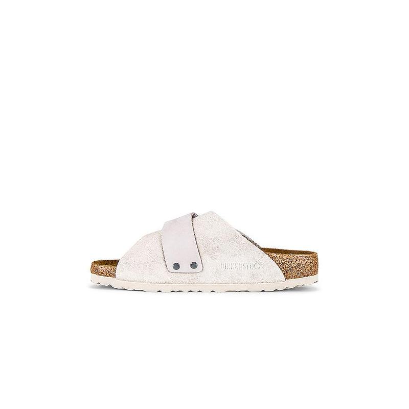 BIRKENSTOCK Kyoto Sandal in Antique White Suede