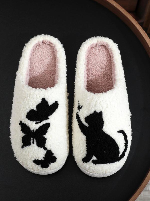 Women's Cute Cartoon Animal Pattern Plush Slippers, Casual Soft Comfortable Home Slippers, Non-slip Warm Slippers for Indoor & Outdoor Use for Fall & Winter