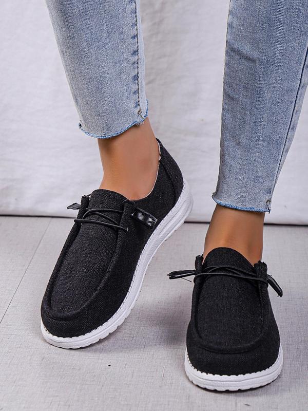 Women's 2024 New Stylish Lace up Design Loafers, Casual Trendy Comfy Round Toe Boat Shoes, Minimalist All-match Slip on Shoes for Daily Wear, Classic Sports Shoes for Girl