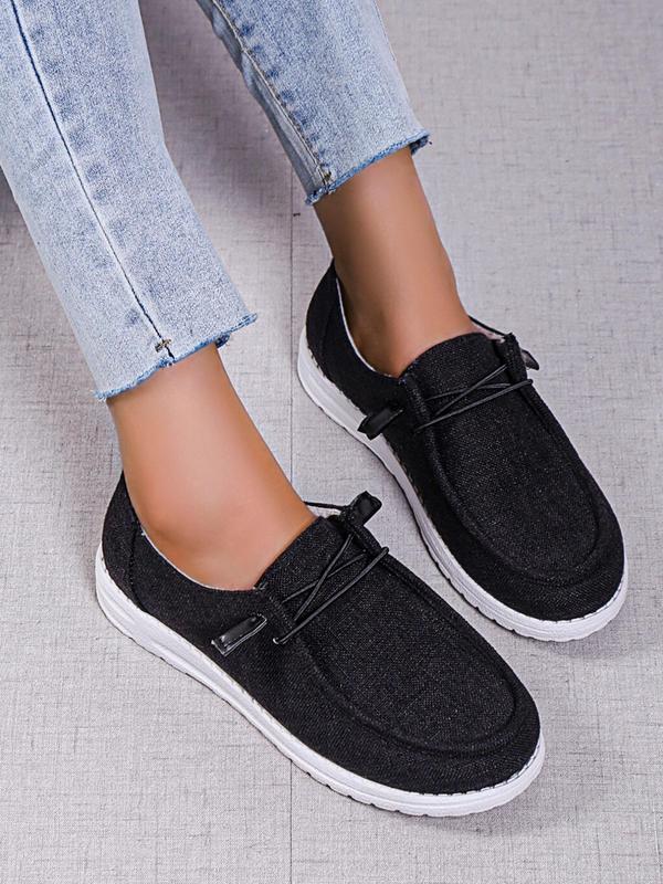 Women's 2024 New Stylish Lace up Design Loafers, Casual Trendy Comfy Round Toe Boat Shoes, Minimalist All-match Slip on Shoes for Daily Wear, Classic Sports Shoes for Girl