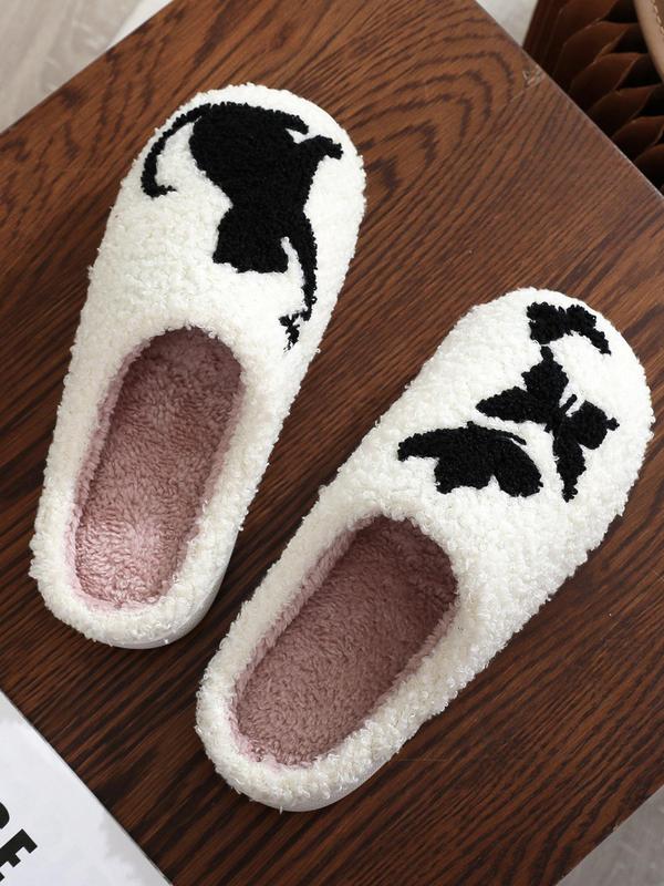 Women's Cute Cartoon Animal Pattern Plush Slippers, Casual Soft Comfortable Home Slippers, Non-slip Warm Slippers for Indoor & Outdoor Use for Fall & Winter