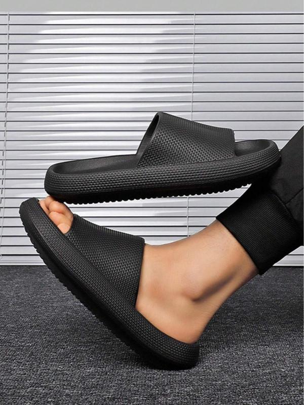 Men's Summer 2024 Casual Simple Plain Color Soft Comfortable Slippers, Soft Comfort Minimalist Indoor Bathroom Slippers for Daily Use