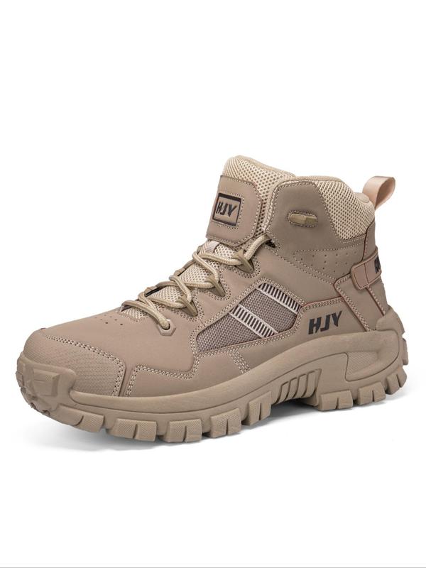 Men's Military Tactical Work Boots, Casual Hiking Motorcycle Combat Boots, Fashionable Anti-smash and Anti-puncture Shoes for Daily Wear