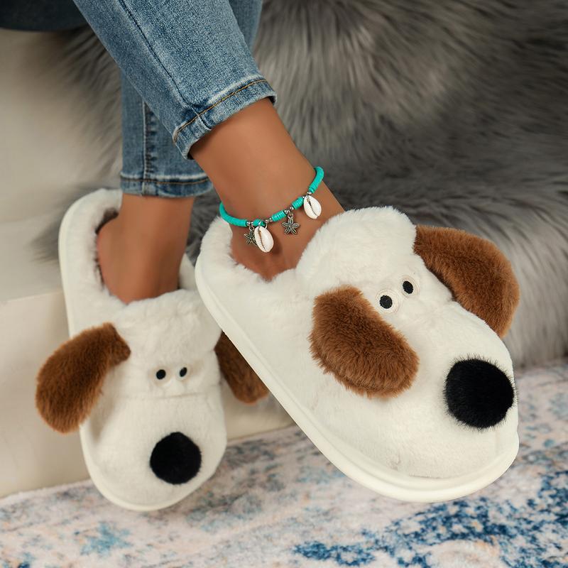 Cotton Slippers Women and Men, Cute Cotton Animals House Shoes Fluffy Plush Slippers for Girls Indoor Living Room Bedroom Footwear Walking Shoes