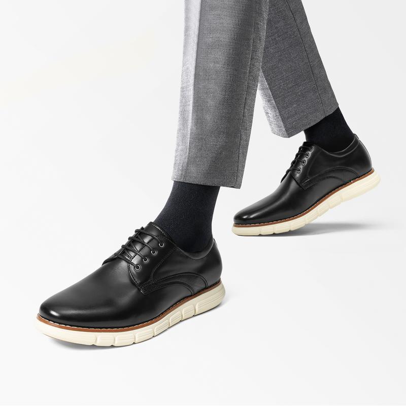 Bruno Marc [CrossFlex Neat Polish] Men's Lightweight EVA Outsole Wide Plain-Toe Dress Oxford Sneakers