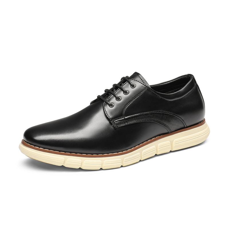 Bruno Marc [CrossFlex Neat Polish] Men's Lightweight EVA Outsole Wide Plain-Toe Dress Oxford Sneakers